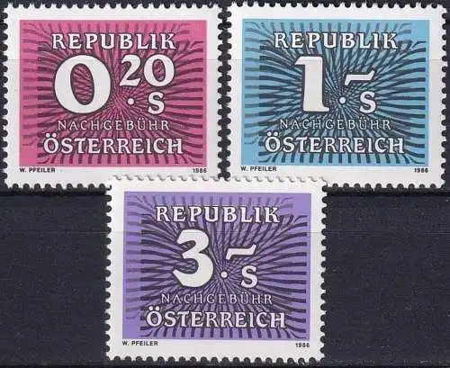 ÖSTERREICH 1986 Mi-Nr. P 261/63 ** MNH