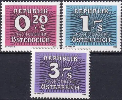 ÖSTERREICH 1986 Mi-Nr. P 261/63 ** MNH