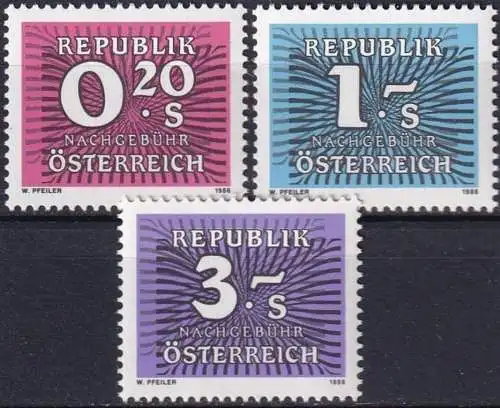 ÖSTERREICH 1986 Mi-Nr. P 261/63 ** MNH