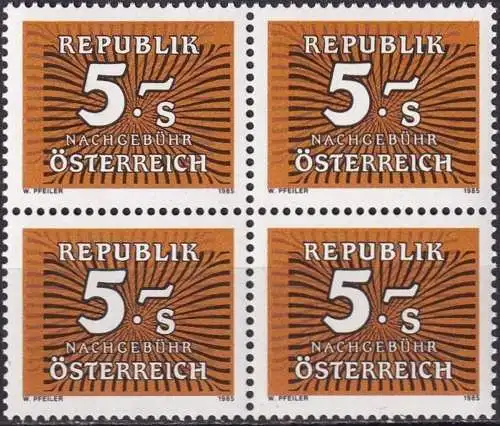 ÖSTERREICH 1985 Mi-Nr. P 260 Viererblock ** MNH