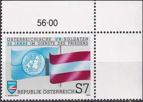 ÖSTERREICH 1990 Mi-Nr. 2004 Eckrand ** MNH