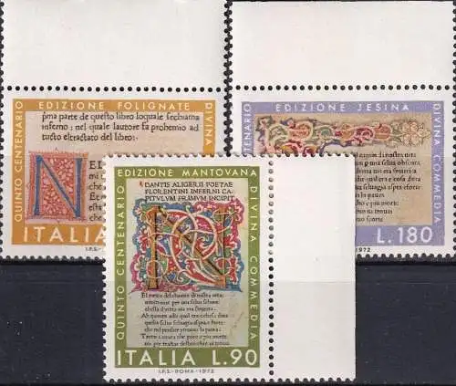 ITALIEN 1972 Mi-Nr. 1377/79 ** MNH