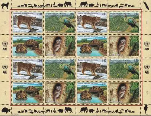 UNO GENF 2001 Mi-Nr. 409/12 Kleinbogen ** MNH