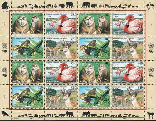 UNO GENF 1998 Mi-Nr. 330/33 Kleinbogen ** MNH