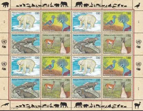 UNO GENF 1997 Mi-Nr. 305/08 Kleinbogen ** MNH