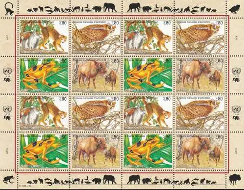 UNO GENF 1995 Mi-Nr. 263/66 Kleinbogen ** MNH