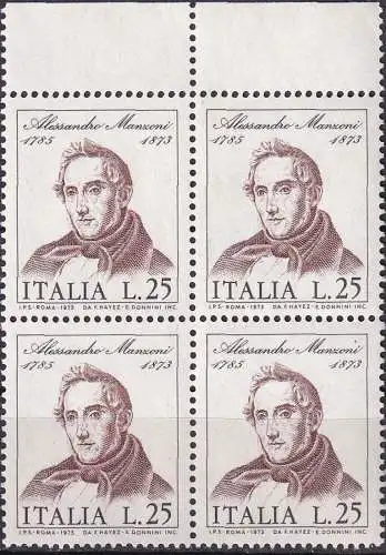 ITALIEN 1973 Mi-Nr. 1406 Viererblock ** MNH