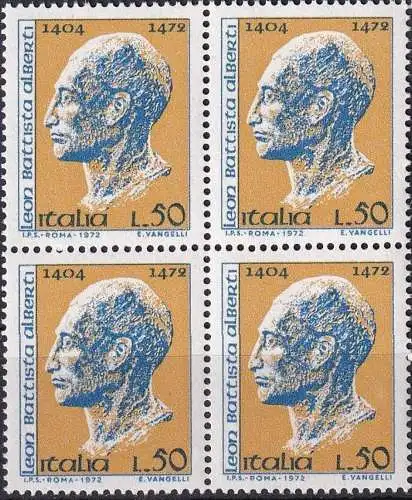 ITALIEN 1972 Mi-Nr. 1384 Viererblock ** MNH