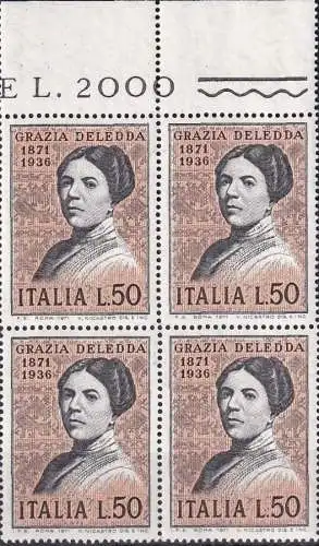 ITALIEN 1971 Mi-Nr. 1346 Viererblock ** MNH