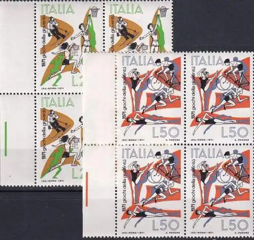 ITALIEN 1971 Mi-Nr. 1341/42 Viererblock ** MNH