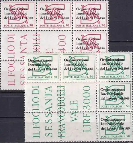 ITALIEN 1969 Mi-Nr. 1299/00 Bogenteil ** MNH