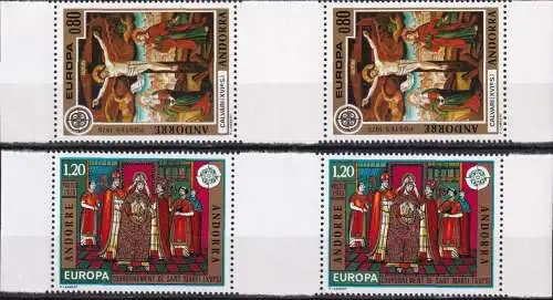 FRANZ. ANDORRA 1975 Mi-Nr. 264/65 Zwischensteg ** MNH