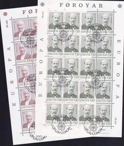 FÄRÖER 1980 Mi-Nr. 53/54 Kleinbogen o used - aus Abo