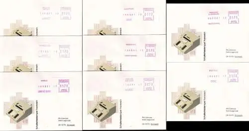 FRANKREICH 1981 Schalterfreispempel 8 Briefe