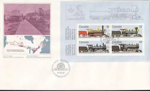 KANADA 1984 Mi-Nr. Block 3 FDC