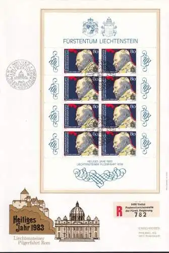 LIECHTENSTEIN 1983 Mi-Nr. 830 Kleinbogen FDC