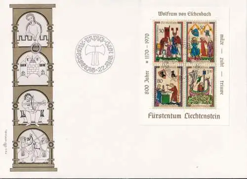 LIECHTENSTEIN 1970 Mi-Nr. Block 8 FDC