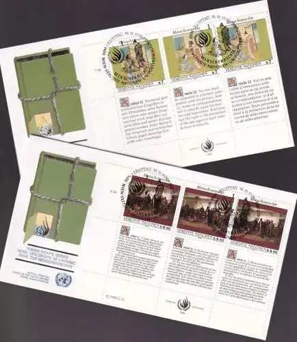 UNO WIEN 1990 Mi-Nr. 108/09 Eckrand FDC