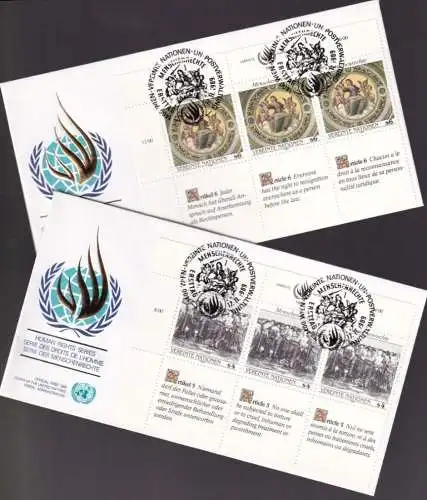 UNO WIEN 1989 Mi-Nr. 96/97 Eckrand FDC