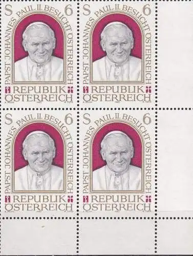 ÖSTERREICH 1983 Mi-Nr. 1749 Eckrand-Viererblock ** MNH