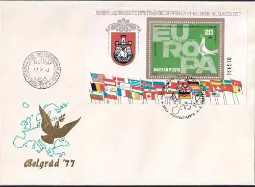 UNGARN 1977 Mi-Nr. Block 126 FDC