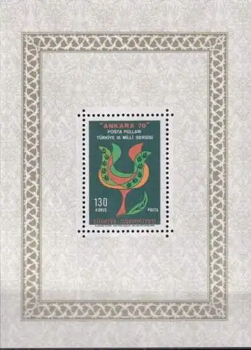 TÜRKEI 1970 Mi-Nr. Block 14 ** MNH