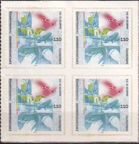 DEUTSCHLAND 2000 Mi-Nr. 2112 Viererblock ** MNH