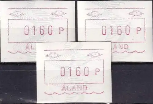 ALAND 1990 Mi-Nr. ATM 4 3 Stück Automatenmarke ** MNH