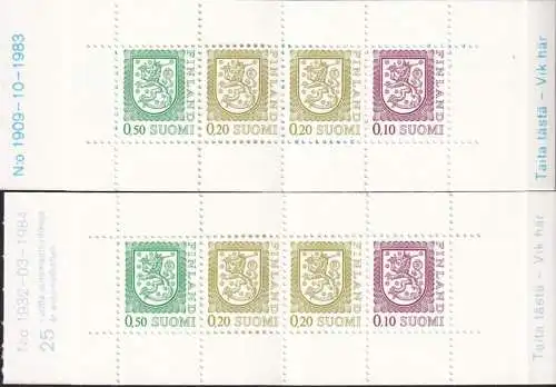 FINNLAND 1983 Mi-Nr. MH 14 + MH 14 mit Aufdruck 25 Jahre Automatenhefte Markenheft/booklet  ** MNH