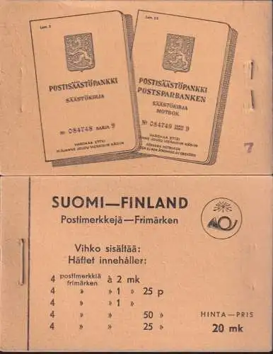 FINNLAND 1936 Markenheft Löwe mit je 4x Mi-Nr. 146, 150, 176, 177, 197 ** MNH