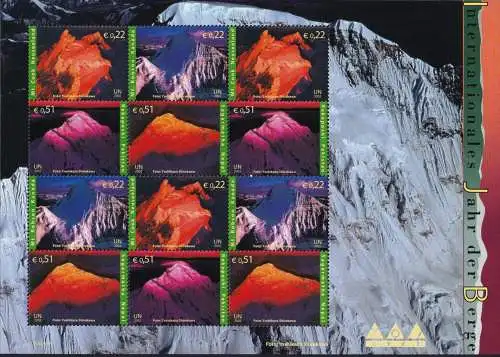 UNO WIEN 2002 Mi-Nr. 363/66 Kleinbogen ** MNH