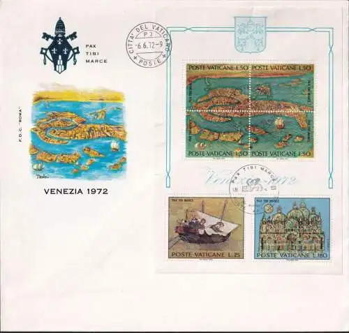 VATIKAN 1972 Mi-Nr. Block 3 FDC