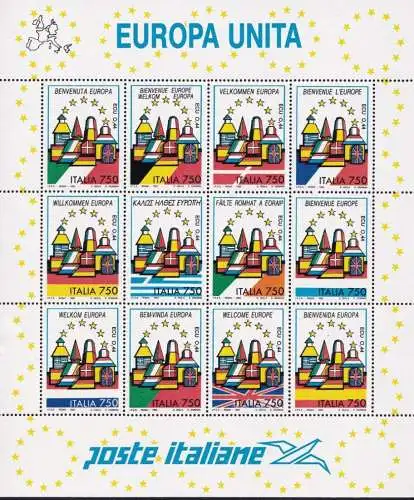 ITALIEN 1993 Mi-Nr. 2254/65 Kleinbogen ** MNH