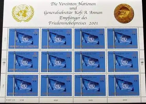 UNO WIEN 2001 Mi-Nr. 350 Kleinbogen ** MNH