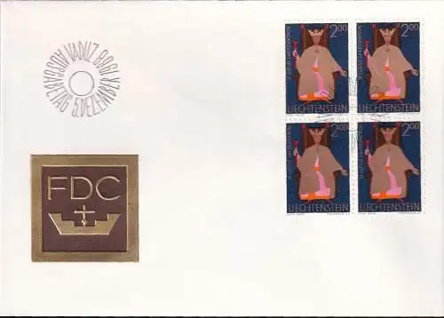 LIECHTENSTEIN 1968 Mi-Nr. 502 Viererblock FDC