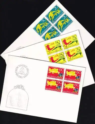 LIECHTENSTEIN 1969 Mi-Nr. 518/20 Viererblock FDC