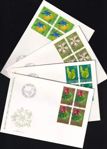 LIECHTENSTEIN 1971 Mi-Nr. 539/42 Viererblock FDC