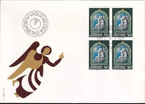 LIECHTENSTEIN 1971 Mi-Nr. 555 Viererblock FDC