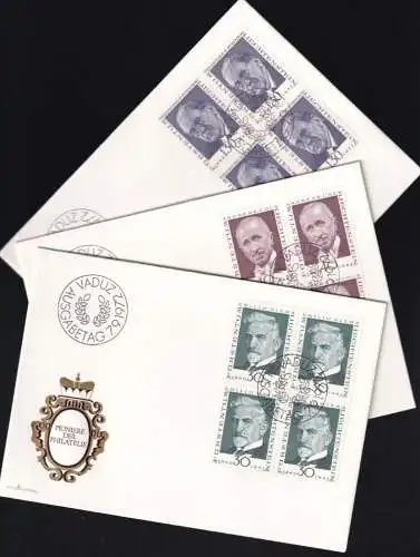 LIECHTENSTEIN 1972 Mi-Nr. 570/72 Viererblock FDC