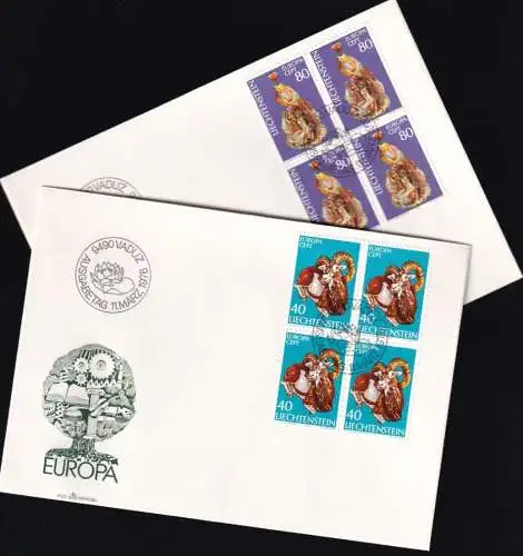 LIECHTENSTEIN 1976 Mi-Nr. 642/43 Viererblock FDC