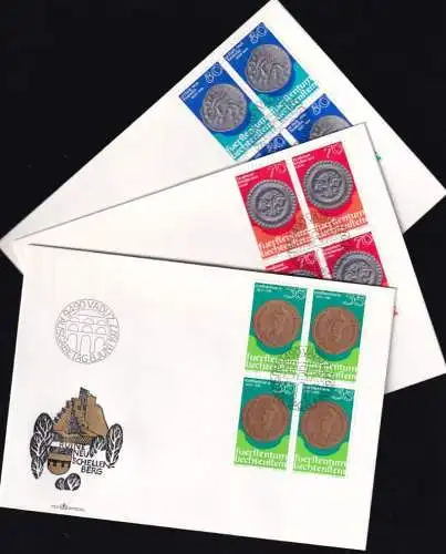 LIECHTENSTEIN 1977 Mi-Nr. 677/79 Viererblock FDC