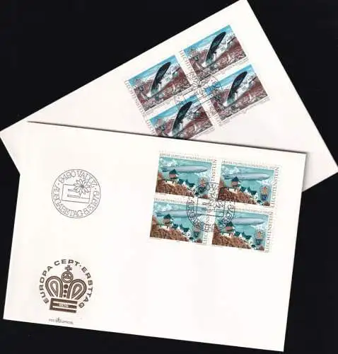 LIECHTENSTEIN 1979 Mi-Nr. 723/24 Viererblock FDC