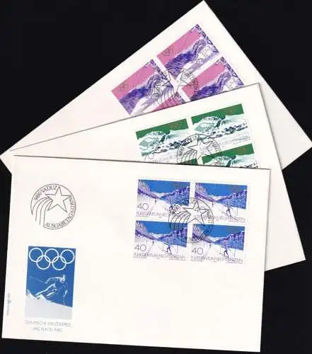 LIECHTENSTEIN 1979 Mi-Nr. 735/37 Viererblock FDC