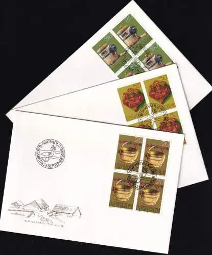 LIECHTENSTEIN 1980 Mi-Nr. 747/49 Viererblock FDC