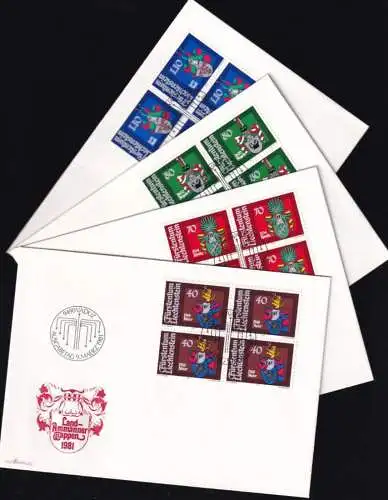 LIECHTENSTEIN 1981 Mi-Nr. 766/69 Viererblock FDC