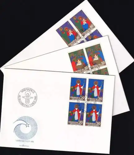 LIECHTENSTEIN 1981 Mi-Nr. 788/90 Viererblock FDC