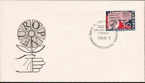 LIECHTENSTEIN 1962 Mi-Nr. 418 FDC