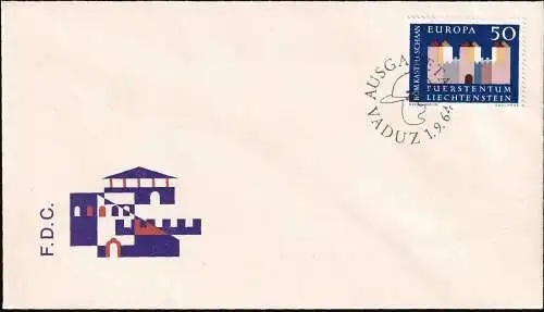 LIECHTENSTEIN 1964 Mi-Nr. 444 FDC