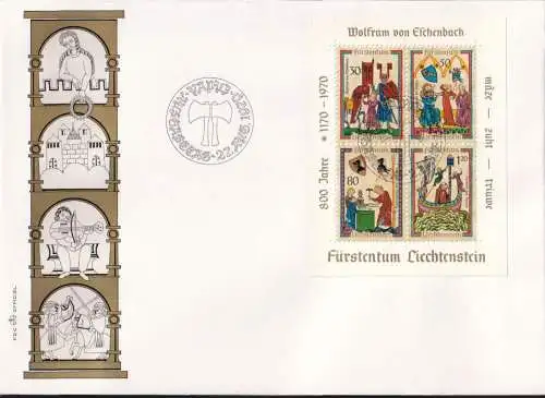 LIECHTENSTEIN 1970 Mi-Nr. Block 8 FDC