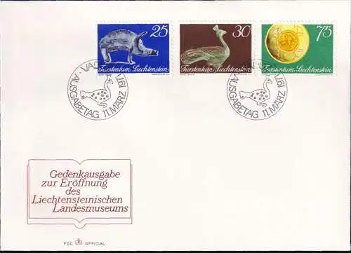 LIECHTENSTEIN 1971 Mi-Nr. 536/38 FDC